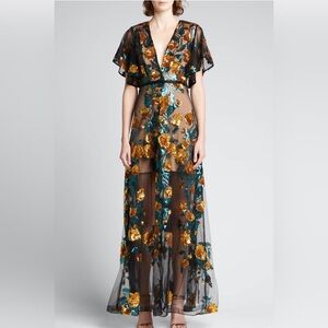 NWT Bronx & Banco Rafaella Teal Maxi Dress in Black &
Gold, US 6